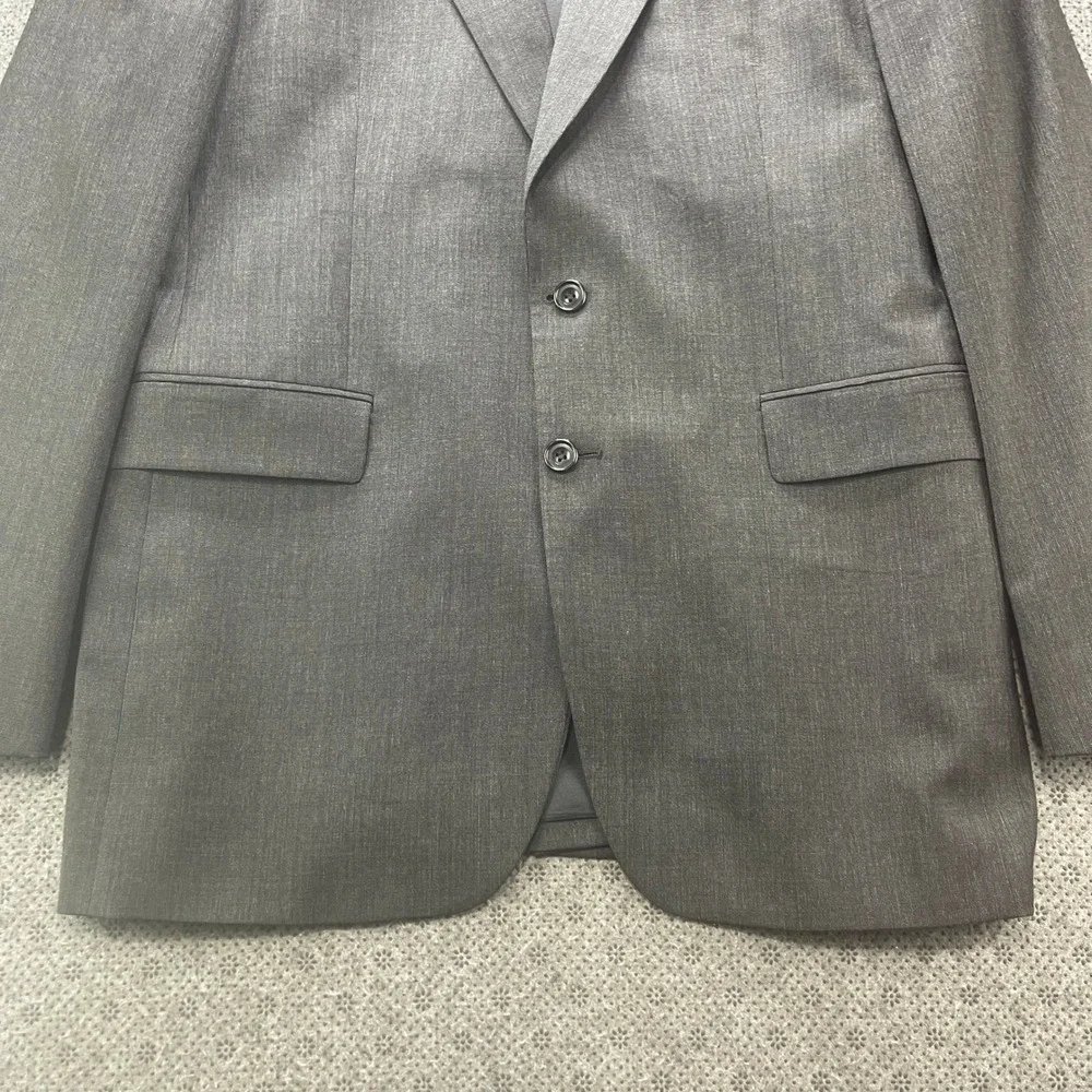 Alexandre London Savile Row Grey Textured Wool Suit 42L Pleated Cuffed W34xL32